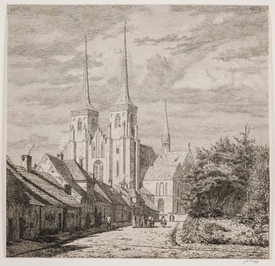 Catedral de Roskilde, vista do sudoeste de Jørgen Roed