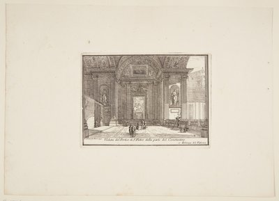 Vista do Pórtico de S. Pietro da parte do Constantino. 1. Palácio do Vaticano de Jérôme Charles Bellicard