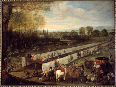 La chasse de tabladillo a Aranjuez Pintura de Juan Bautista del Mazo (1612-1667) Século XVII Madrid, Musee du Prado de Juan Bautista Martinez del (attr. to) Mazo