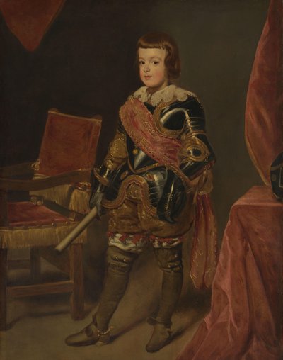 Retrato do Príncipe Baltasar Carlos, Filho do Rei Filipe IV de Espanha, com aproximadamente 11 anos de idade de Juan Bautista Martínez del Mazo (attributed to)