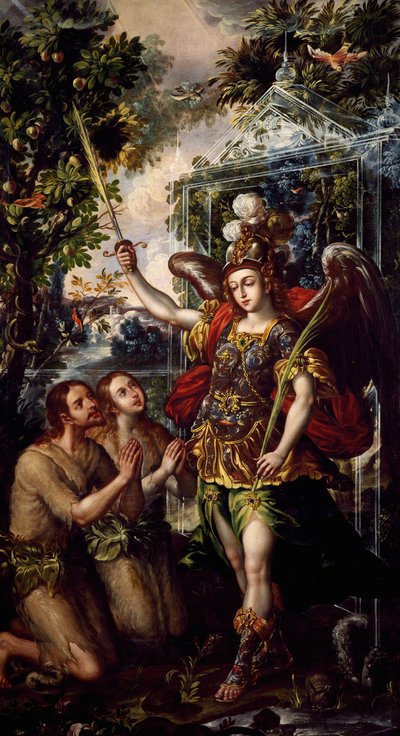 Adão e Eva expulsos do Paraíso, por Juan Correa (cerca de 1646-1716) de Juan Correa