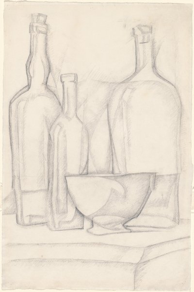 Garrafas e tigela de Juan Gris