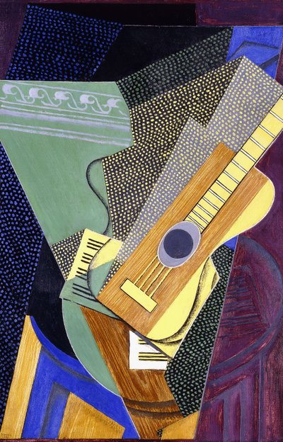 Guitarra em uma mesa; Guitarra em uma mesa, 1916 de Juan Gris