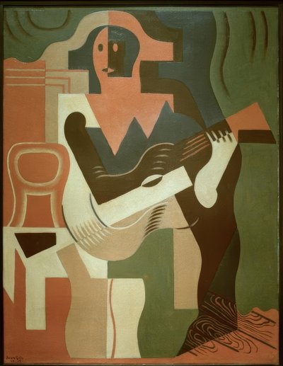 Arlequim sentado com guitarra de Juan Gris