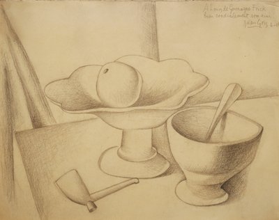 Natureza-morta com prato de frutas; Nature Morte au Compotier, 1919 de Juan Gris