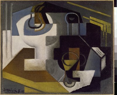 Still Life with a Fruit Bowl - Pintura de Juan Gris (1887-1927) de Juan Gris