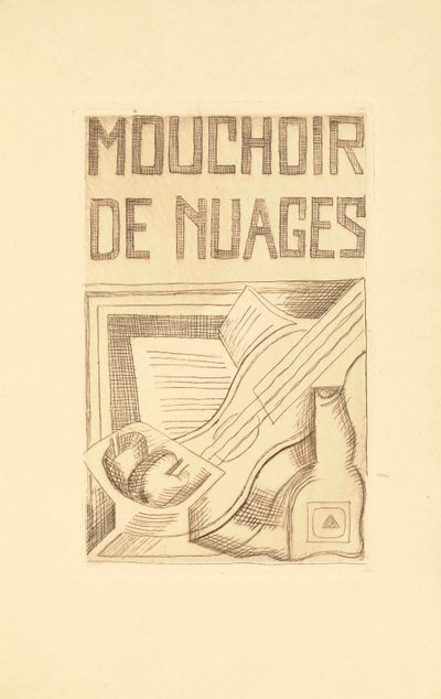 Página de título de Lenço das Nuvens de Tristan Tzara (1896-1963) 1925 de Juan Gris