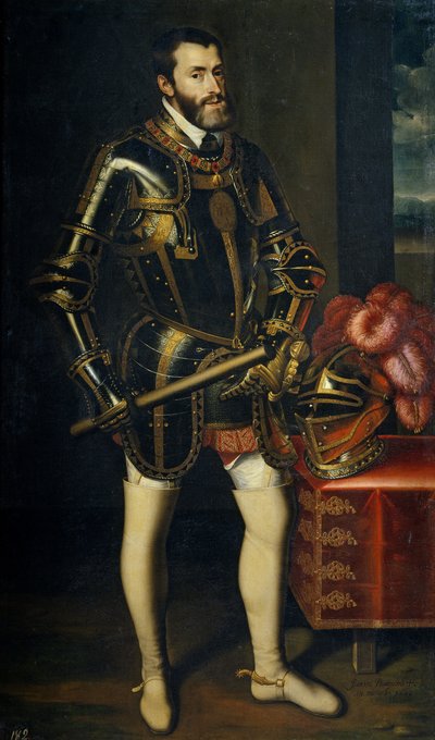 Retrato de Carlos V da Espanha 1500-1558, 1605 de Juan Pantoja de la Cruz