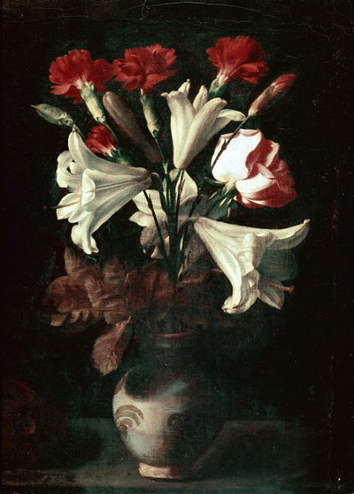 Florero (Lírios e cravos num vaso) de Juan de (attr. to) Zurbaran