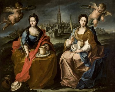 Justa e Rufina - Rococó: Santas Justa e Rufina por Espinal, Juan de (1714-1783) de Juan de Espinal
