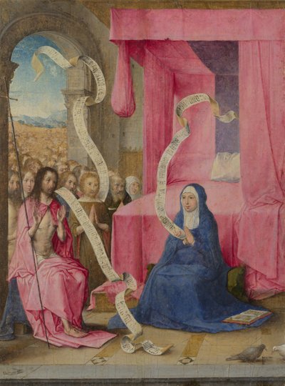 Cristo aparecendo à Virgem com os Redimidos do Antigo Testamento, c. 1500 de Juan de Flandes