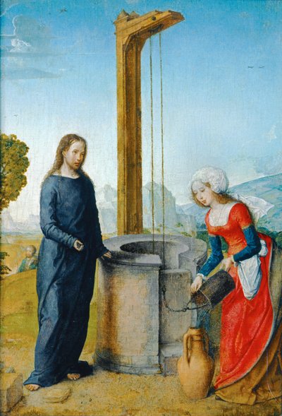 Cristo e a mulher samaritana ... de Juan de Flandes