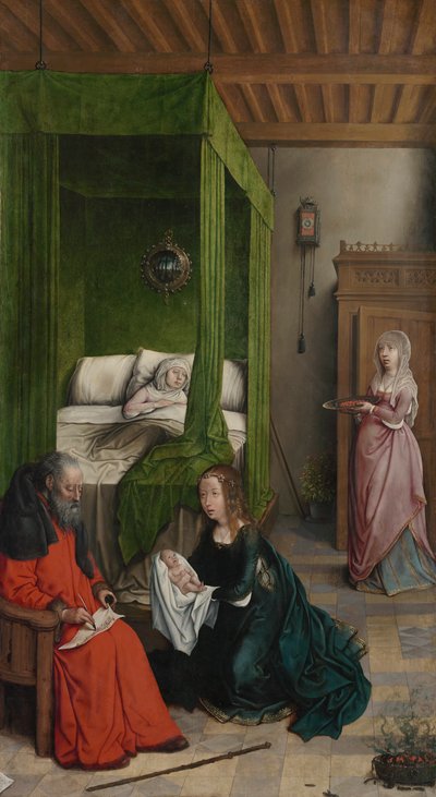 O Nascimento e Nomeação de João Batista, 1496-99. de Juan de Flandes
