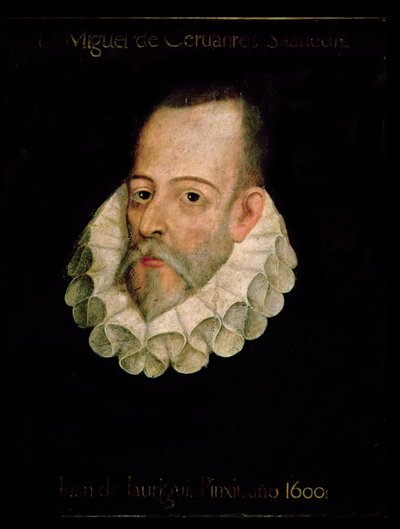 Retrato de Miguel de Cervantes y Saavedra (1547-1615) 1600 (óleo sobre painel) de Juan de Jauregui y Aguilar