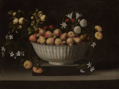 Flores e frutos numa taça chinesa de Juan de Zurbaran