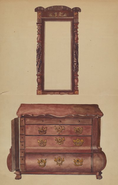 Gavetas e espelho de Juanita Lantz