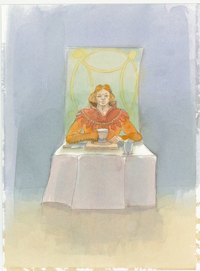 Um lorde medieval sentou-se à mesa, 2004. de Judith Dobie