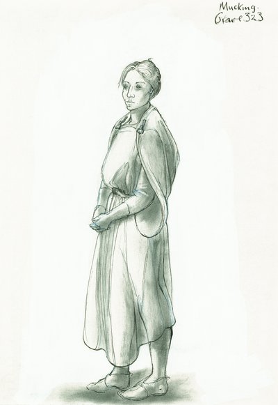 mulher anglo-saxônica, c5-10 século, c1990-2010 de Judith Dobie