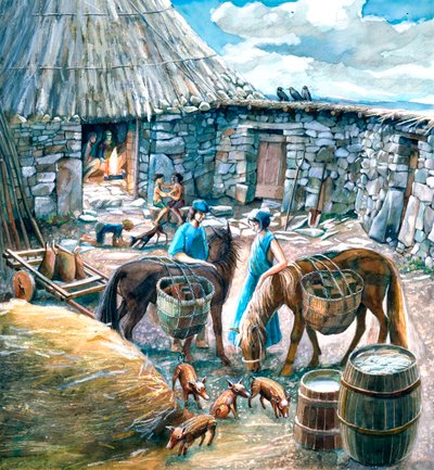 Aldeia Antiga de Chysauster, século 1º e 2º, c1990-2010 de Judith Dobie