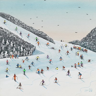 Corrida em descida (guache sobre papel) de Judy Joel