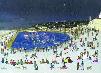 Mousehole Harbor Lights, 2009 (guache no papel) de Judy Joel
