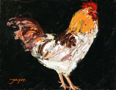 Retrato de um galo imponente de Jukyong Park