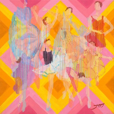 Dançarinos abstratos e vibrantes de Jukyong Park