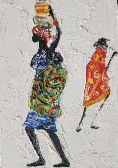 Figuras africanas vibrantes de Jukyong Park