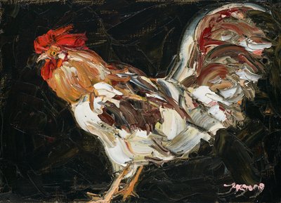 Galo com impasto vibrante de Jukyong Park