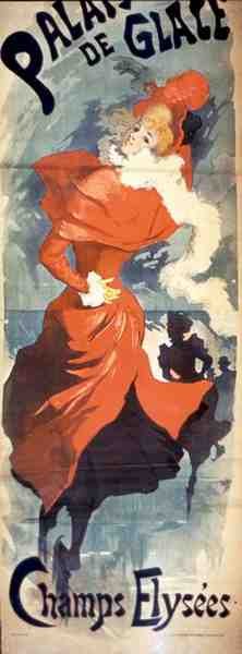 Cartaz para o "Palácio do Gelo" nos Campos Elíseos, Paris (cor litho) de Jules (after) Cheret