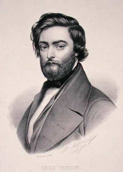 Retrato de Emile Prudent (1817-63) gravado por Marie Alophe (1812-83) (litho) de Jules (after) Laure