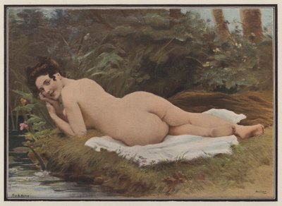 Mulher depois do banho (lito colorido) de Jules (after) Scalbert