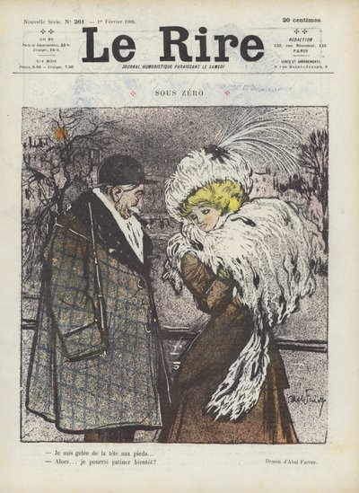 Abaixo de zero. Ilustração para Le Rire de Jules Abel Faivre