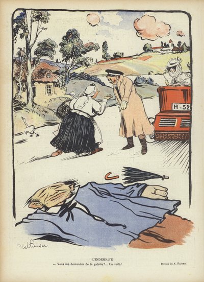 Compensação. Ilustração para o riso de Jules Abel Faivre