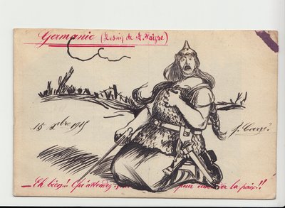 Cartão Postal, Satirical em Cores de Jules Abel Faivre
