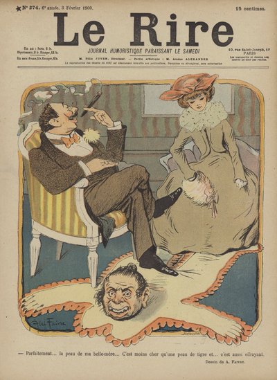 Pele de sogra, ilustração para Le Rire de Jules Abel Faivre