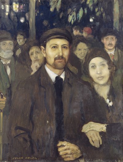Uma Noite no Café Victor (óleo sobre tela) de Jules Adler