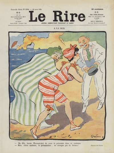 À beira-mar. Ilustração para Le Rire de Jules Alexandre Gruen or Grun