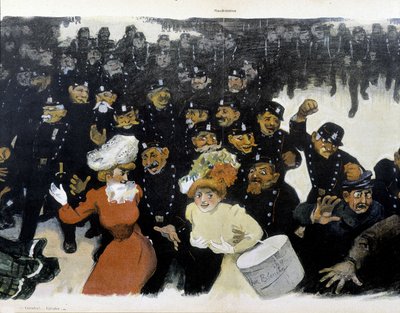 Demonstração por volta de 1901 - desenho da GR¿N de Jules Alexandre Gruen or Grun
