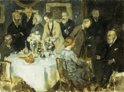 Figuras em um interior (óleo sobre tela) de Jules Alexandre Gruen or Grun
