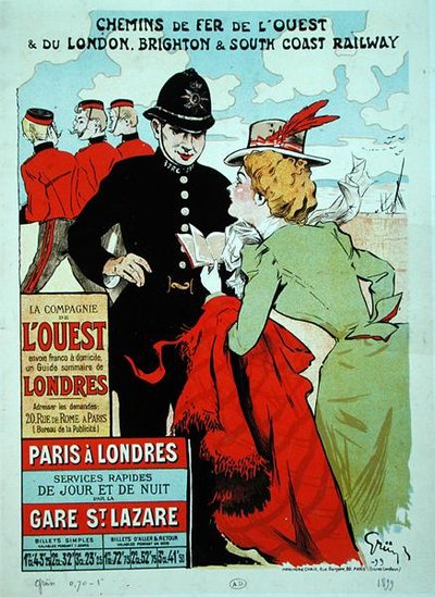 Serviços de comboio publicitário de Paris a Londres para a Compagnie des Chemins de Fer de l