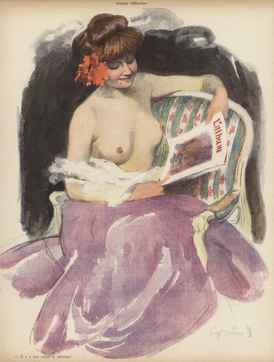 Reflexão simples (cor litho) de Jules Alexandre Gruen or Grun