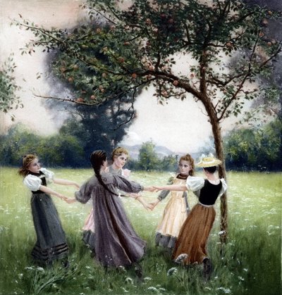 Girotondo (a rodada). Pintura por J.-A. Meunier de Jules Alexis (after) Meunier