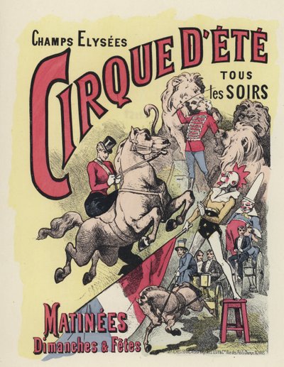Cartaz de circo (cor litho) de Jules Arsene (after) Garnier