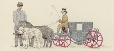 Carruagem dos anões (cor litho) de Jules Arsene (after) Garnier