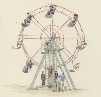 Roda do recinto da feira (cor litho) de Jules Arsene (after) Garnier