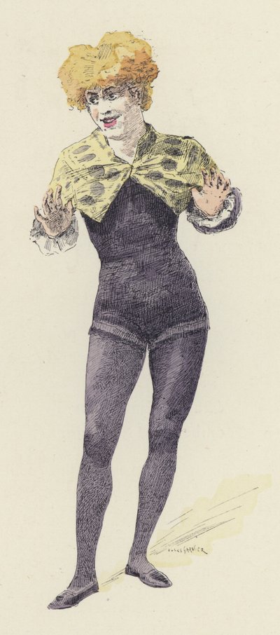 Palhaço fêmea (cor litho) de Jules Arsene (after) Garnier