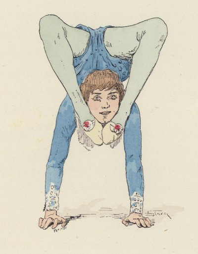 Ginasta Feminina (cor litho) de Jules Arsene (after) Garnier