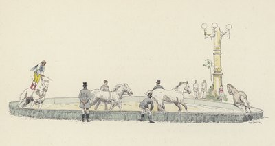 Acto do cavalo (cor litho) de Jules Arsene (after) Garnier