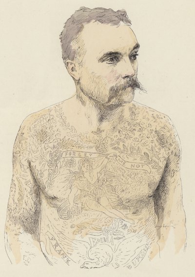 Tatuagens (cor litho) de Jules Arsene (after) Garnier